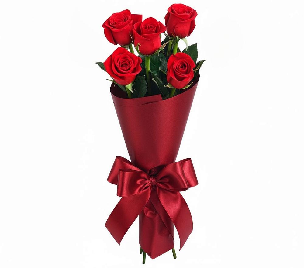 Букет 5 Красных роз Эдлесс Лав в Кобралово