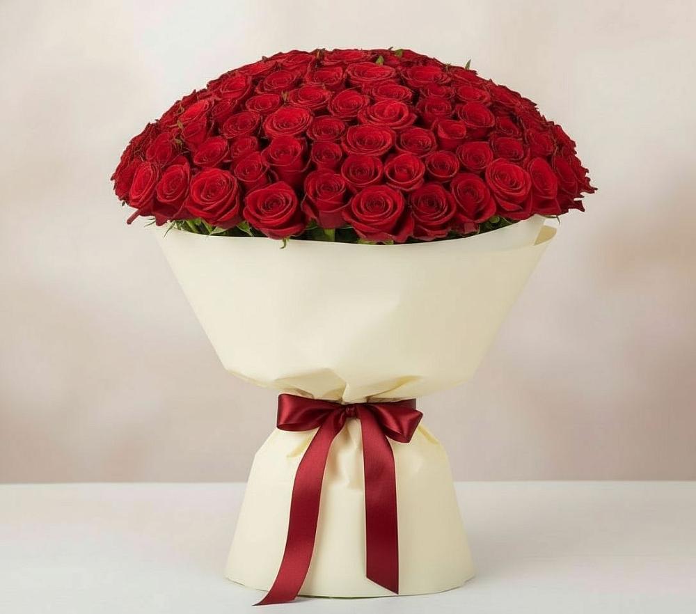 Букет 101 Красная роза Милано в Кобралово