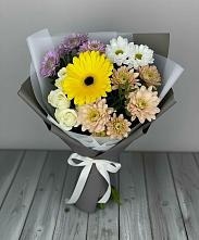 Букет цветов из:  Розы, Герберы и Хризантемы в Кобралово