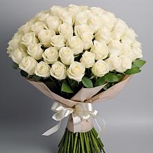 Букет 101 беля роза Белоснежка в Кобралово