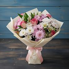 Букет цветов из:  Хризантемы, Альстромерии и Розы в Кобралово