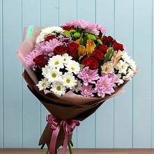 Букет цветов из:  Розы, Хризантемы и Альстромерии в Кобралово