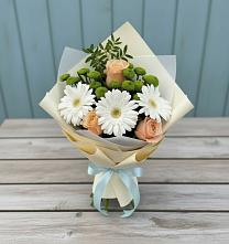 Букет цветов из:  Герберы, Розы и Хризантемы в Кобралово